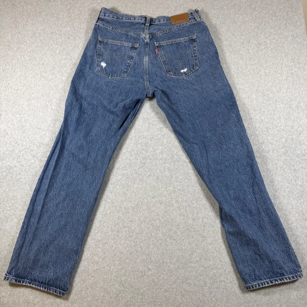 Y2K Levi's Jeans Mens Blue 501 Original Fit Distressed Straight Leg Denim 29x30